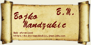 Bojko Mandžukić vizit kartica